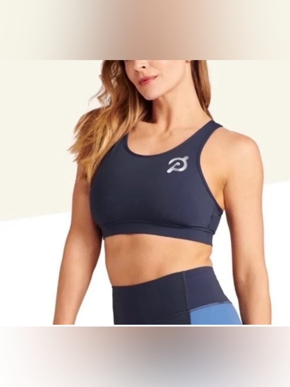 Peloton Navy High-Neck Padded Sports Bra